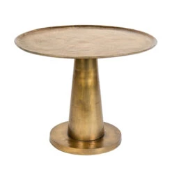 Ronde Bijzettafel Aluminium -Meubelverkoop dutchbone brute ronde bijzettafel messing 02 1