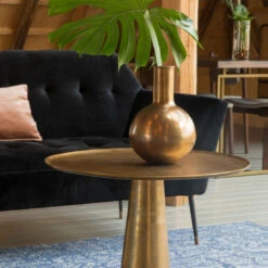 Ronde Bijzettafel Aluminium -Meubelverkoop dutchbone brute ronde bijzettafel messing 07 1