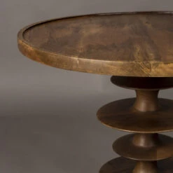 Ronde Salontafel Walnoot -Meubelverkoop dutchbone cath walnut ronde salontafel walnoot 02