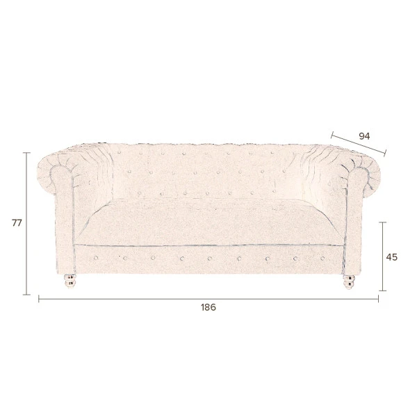 Chesterfield Bank Fluweel 8 Chesterfield Bank Fluweel - Afbeelding 6