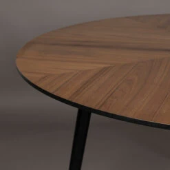 Walnoot Eettafel Rond -Meubelverkoop dutchbone clover walnoot eettafel rond 03