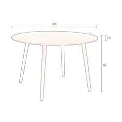 Walnoot Eettafel Rond -Meubelverkoop dutchbone clover walnoot eettafel rond 06