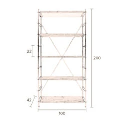 Vurenhouten Open Wandrek -Meubelverkoop dutchbone iron vurenhouten open wandrek 10