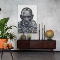 Vintage Tv-meubel Donker Hout -Meubelverkoop dutchbone juju bruin houten tv meubel 01