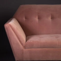 Retro Bankje Velvet -Meubelverkoop dutchbone kate fluwelen retro bank roze 05 1
