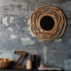 Rotan Spiegel Rond -Meubelverkoop dutchbone kubu raton spiegel 04