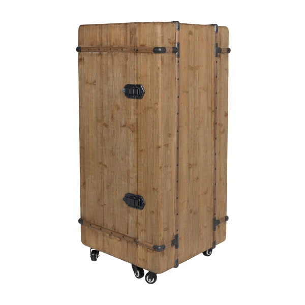 Houten Wijnkast Op Wielen 4 Houten Wijnkast Op Wielen - Afbeelding 2