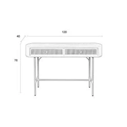 Beige Sidetable Met Rotan -Meubelverkoop dutchbone lina houten wandtafeltje walnoot 09
