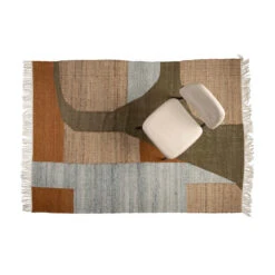 Retro Vloerkleed Groen Bruin -Meubelverkoop dutchbone pavilion retro vloerkleed groen bruin 02