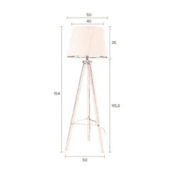 Driepoot Stalamp Hout Katoen -Meubelverkoop dutchbone rif driepoot stalamp hout katoen 08