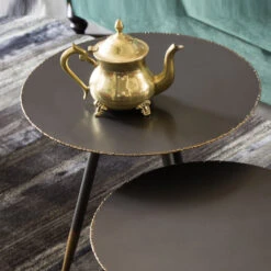 IJzeren Bijzettafelset Rond -Meubelverkoop dutchbone stalwart ijzeren bijzettafelset rond 07