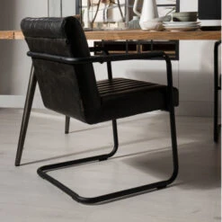 Leren Eetkamerstoel -Meubelverkoop dutchbone stitched leren eetkamerstoel 04