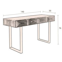 Mangohouten Sidetable Met Goud -Meubelverkoop dutchbone volan mangohouten sidetable met goud 10
