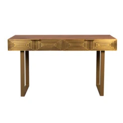 Mangohouten Sidetable Met Goud -Meubelverkoop dutchbone volan mangohouten sidetable met goud 3