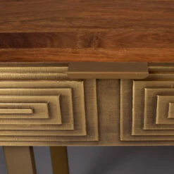 Mangohouten Sidetable Met Goud -Meubelverkoop dutchbone volan mangohouten sidetable met goud 4