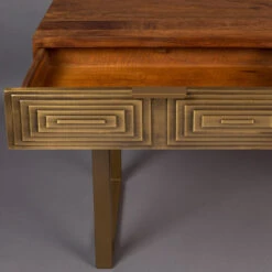 Mangohouten Sidetable Met Goud -Meubelverkoop dutchbone volan mangohouten sidetable met goud 6