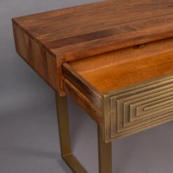 Mangohouten Sidetable Met Goud -Meubelverkoop dutchbone volan mangohouten sidetable met goud 7