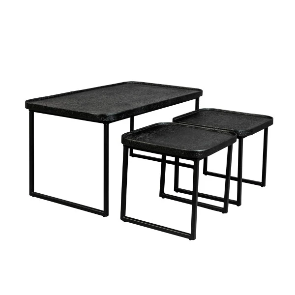 Zwarte Salontafelset Rechthoekig 3 Zwarte Salontafelset Rechthoekig