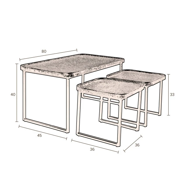 Zwarte Salontafelset Rechthoekig 10 Zwarte Salontafelset Rechthoekig - Afbeelding 8