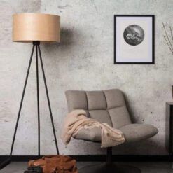 Vloerlamp Met Houten Kap -Meubelverkoop dutchbone woodland vloerlamp met houten kap 06