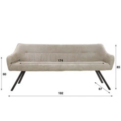 Eetkamerbank Boucle Met Plooi -Meubelverkoop eetkamerbank boucle zand met plooi vista giani 03 1
