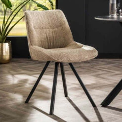 Eetkamerstoel Boucle Met Plooi -Meubelverkoop eetkamerstoel met plooi boucle zandkleur vista giani 01 1