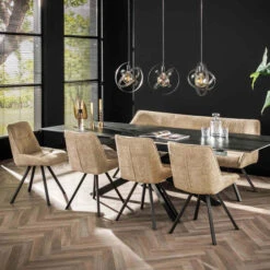 Eetkamerstoel Boucle Met Plooi -Meubelverkoop eetkamerstoel met plooi boucle zandkleur vista giani 02 1