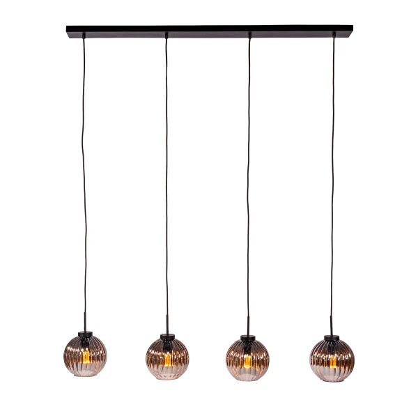 Eettafel Hanglamp Geribbeld Glas 4 Eettafel Hanglamp Geribbeld Glas - Afbeelding 2