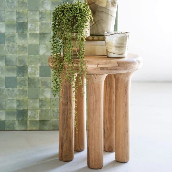 Ronde Bijzettafel Massief Acacia 3 Ronde Bijzettafel Massief Acacia