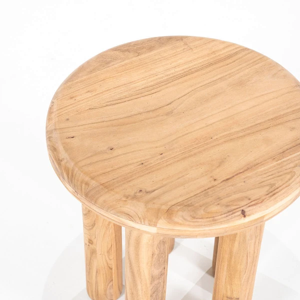 Ronde Bijzettafel Massief Acacia 5 Ronde Bijzettafel Massief Acacia - Afbeelding 3