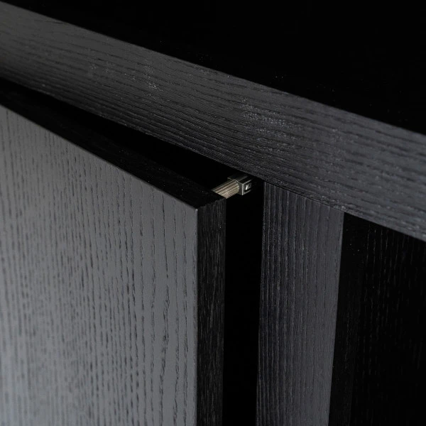 Hoge Kast Zwart Eiken 120 Cm 7 Hoge Kast Zwart Eiken 120 Cm - Afbeelding 5