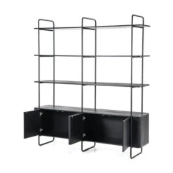 Stellingkast Mangohout -Meubelverkoop eleonora james stellingkast zwart mangohout 08 1