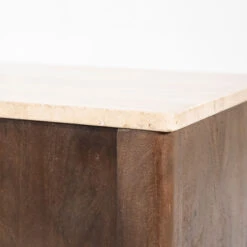 Dressoir Donker Hout Met Travertin Blad -Meubelverkoop eleonora lio dressoir donker hout met travertin blad 05