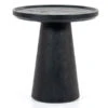 Ronde Bijzettafel Zwart Mangohout