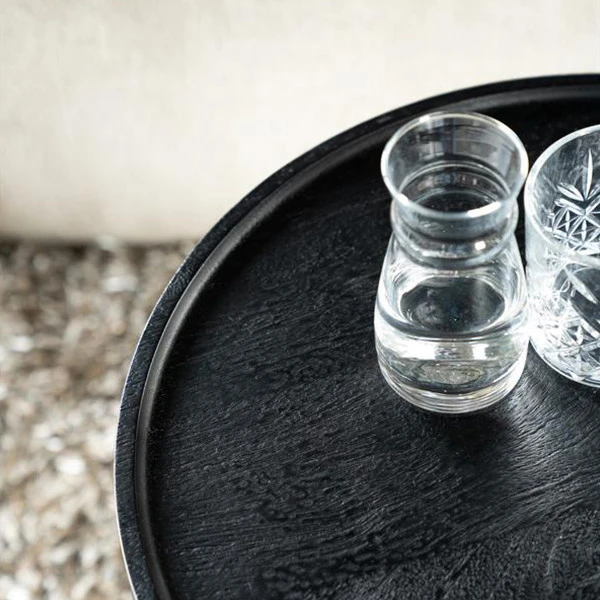 Ronde Bijzettafel Zwart Mangohout 7 Ronde Bijzettafel Zwart Mangohout - Afbeelding 5