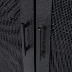 Zwarte Kast Met Rotan Webbing -Meubelverkoop eleonora vic zwarte kast met rotan webbing 05