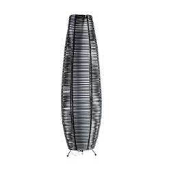 Zwarte Rotan Vloerlamp
