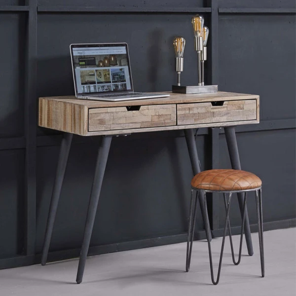 Bureau Van Teakhout Met Lades 4 Bureau Van Teakhout Met Lades - Afbeelding 2