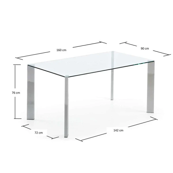 Eettafel Glas Met Chroom 6 Eettafel Glas Met Chroom - Afbeelding 4