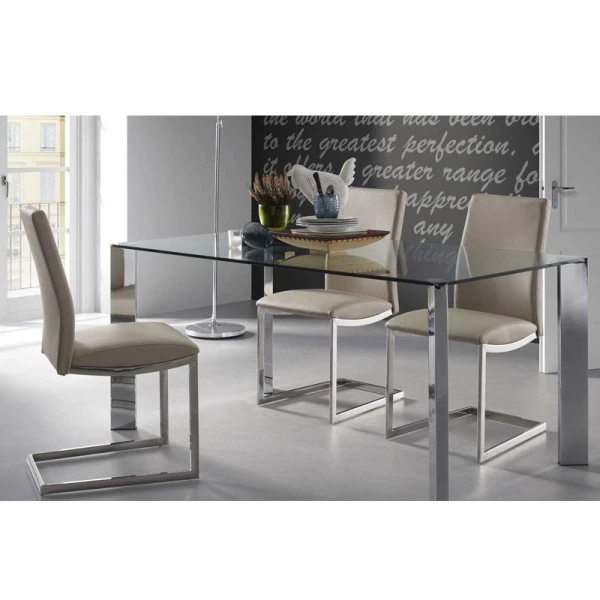 Eettafel Glas Met Chroom 5 Eettafel Glas Met Chroom - Afbeelding 3