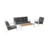 Luxe Loungeset Wit Met Hout (excl. Tafel)