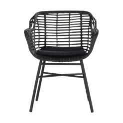 Wicker Tuintstoel Armleunigen -Meubelverkoop hartman cecilia wicker tuintstoel zwart 03 1