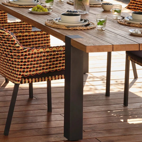 Robuuste Tuintafel Teakhout Zwart 5 Robuuste Tuintafel Teakhout Zwart - Afbeelding 3