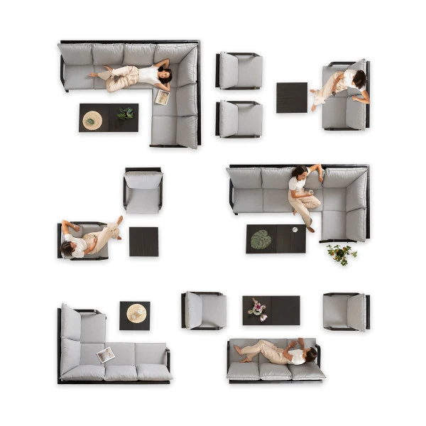 Kunststof Loungeset Met 2-zits Bank 6 Kunststof Loungeset Met 2-zits Bank - Afbeelding 4