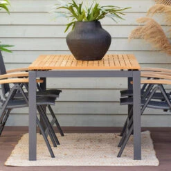 Tuintafel Teak Met Grijze Poten