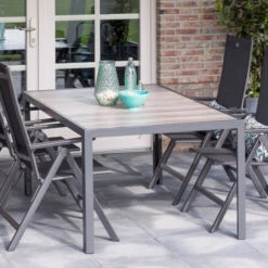 Aluminium Tuintafel Houtlook