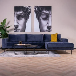 Hoekbank Fluweel 11 Hoekbank Fluweel -Meubelverkoop hoekbank blauw fluweel hoek rechts bodio dax 01 1 2