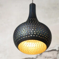 Industriele Zwartbruine Hanglamp -Meubelverkoop industriele zwartbruine hanglamp cone santa 03