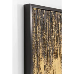 Schilderij Goud Zwart -Meubelverkoop kare design abstract black schilderij goud zwart 03