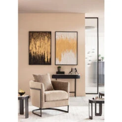 Schilderij Goud Wit -Meubelverkoop kare design abstract white schilderij goud wit 03